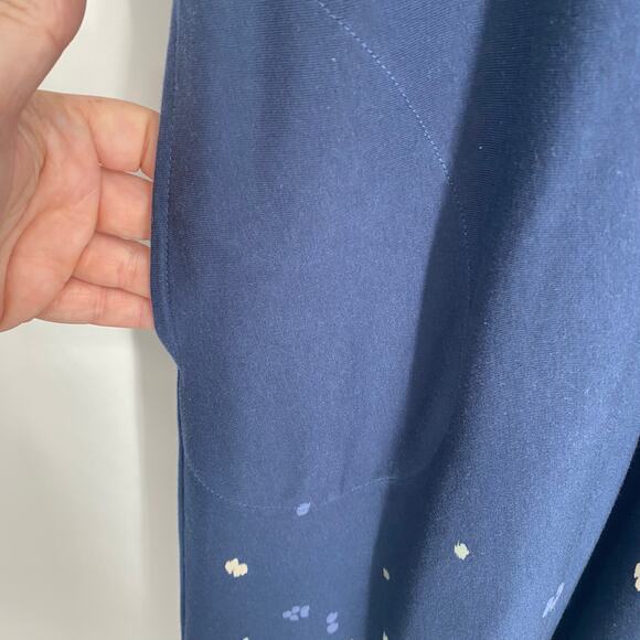 j. Jill Maxi Dress Woman's Large Blue Confetti Print Hem Knit Coastal TradMom - Picture 5 of 9